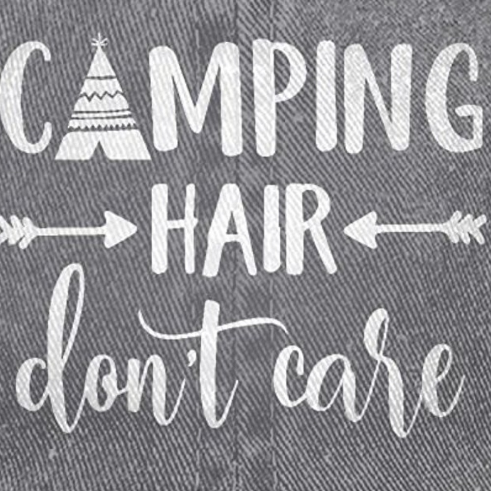 Camping Hair Don't Care Printed Baseball Cap - Picture 2 of 2